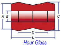 2 piece hourglass type
